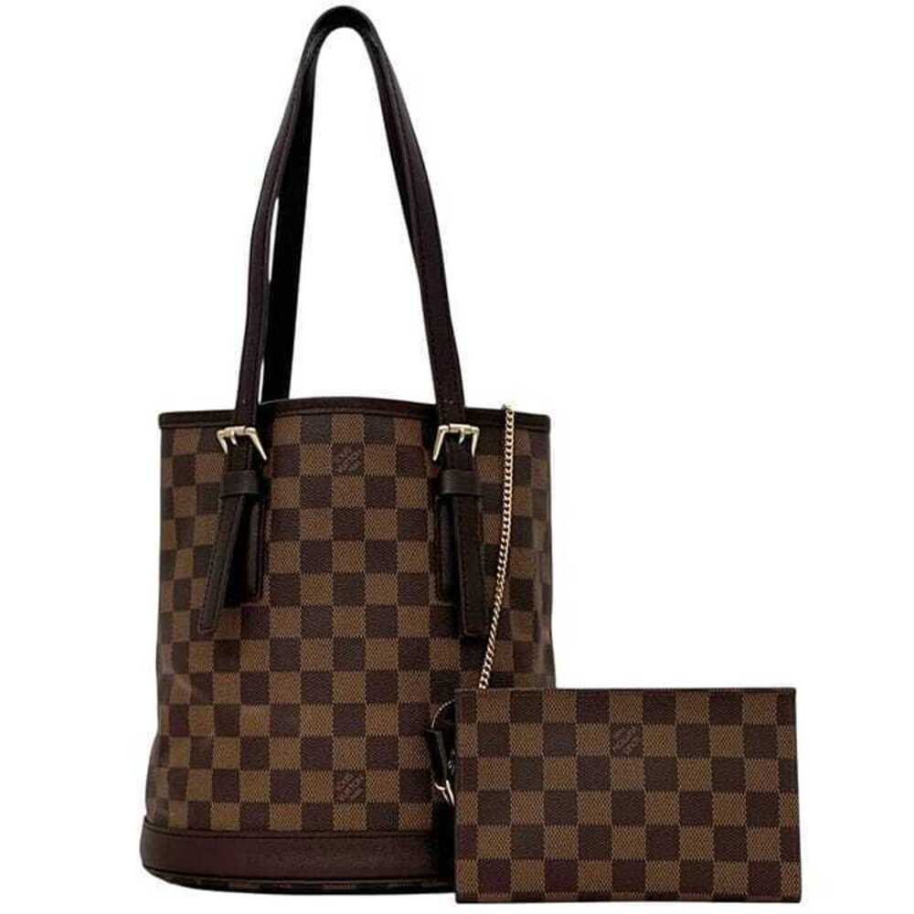 Louis Vuitton Mare Tote Bag Brown Damier Ebene Brown Pouch Clutch Canvas